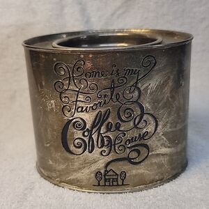 Vintage Neiman Marcus Silverplated “Home Is My Favorite Coffee House" Cannister